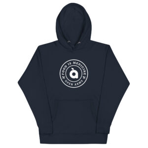 Food Is Medicine Crest Unisex Hoodie Dark