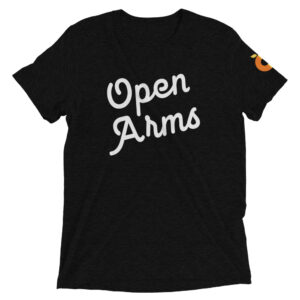 Open Arms Script Unisex T-Shirt Dark