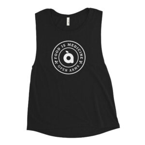 Women's Open Arms Crest Muscle Tank Dark